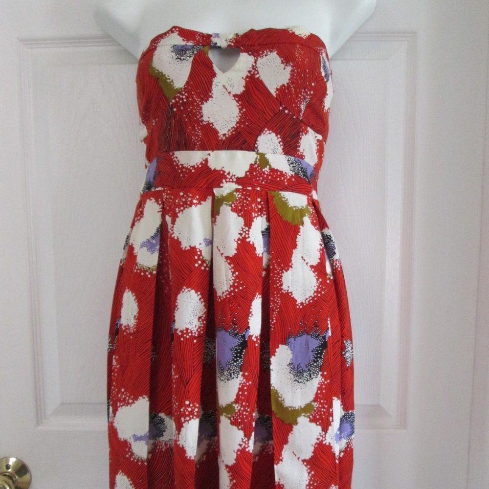 VALIJA GITANA Strapless Fit & Flare Pleated Party Cocktail Dress (M/L)